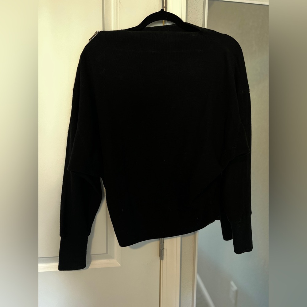 We The Free Black Off The Shoulder One Shoulder Zip Top - Picture 4 of 5